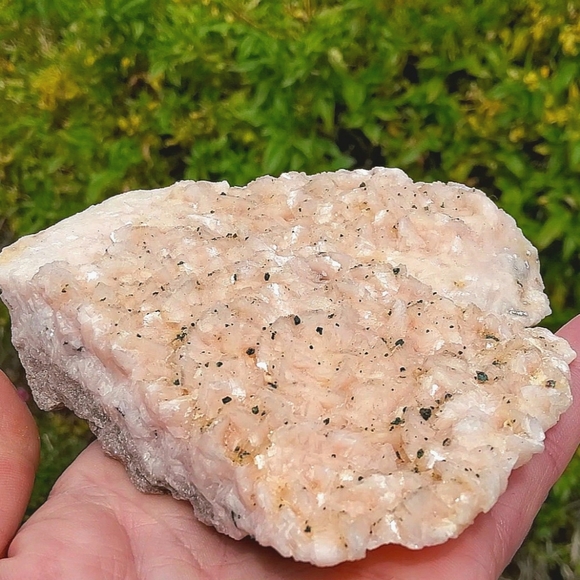 Icy Pink Peach Display Dolomite w/ Chalcopyrite Specimen--Collector's Quality - Picture 17 of 17